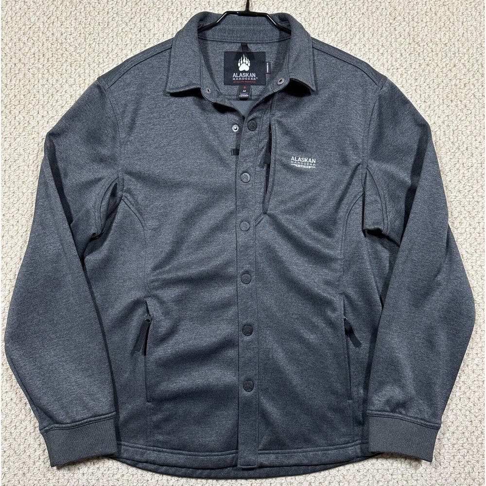Duluth Alaskan Hardgear Fishing Jacket Mens M Charcoal Black Snap Button Shacket
